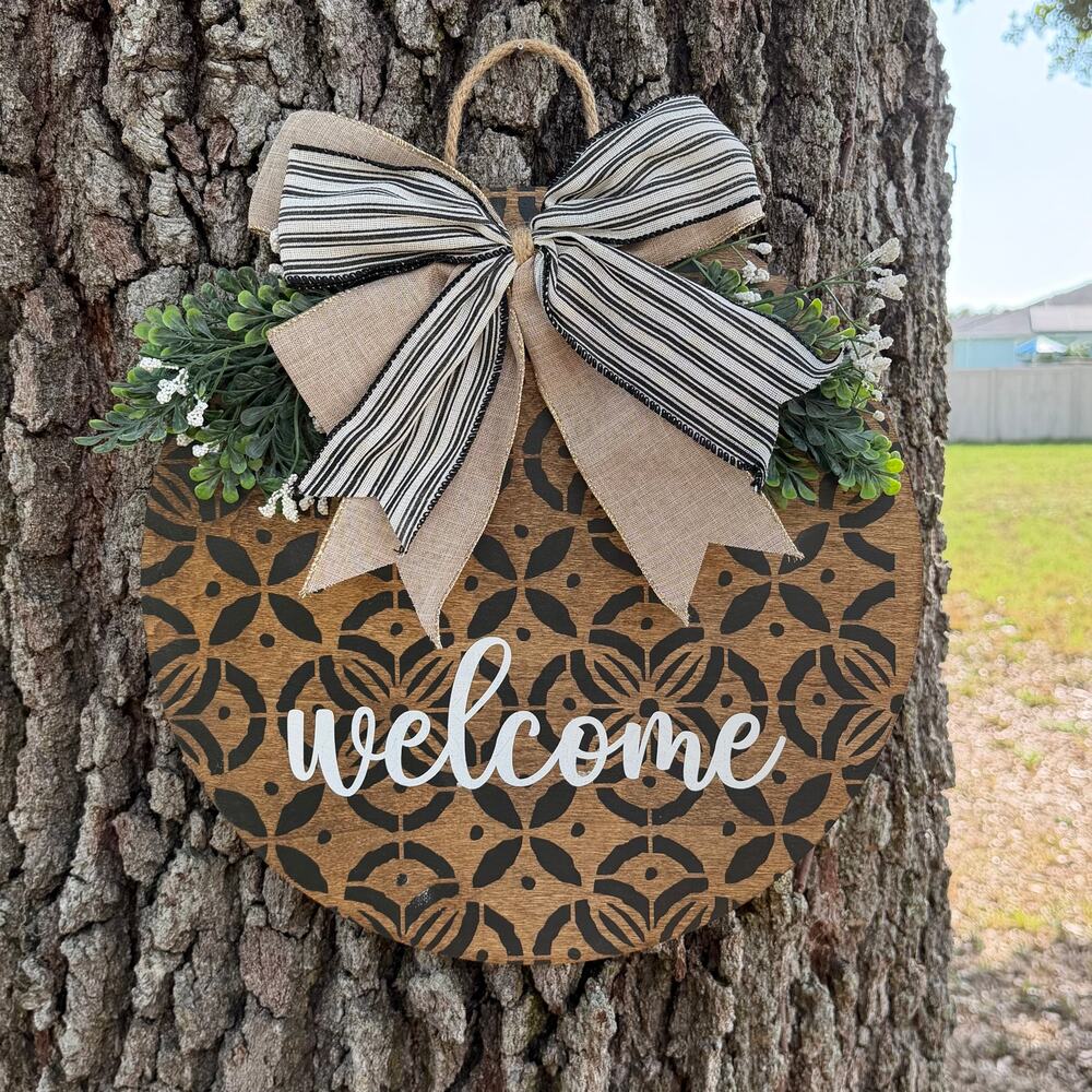 Handmade Front Door Welcome Round